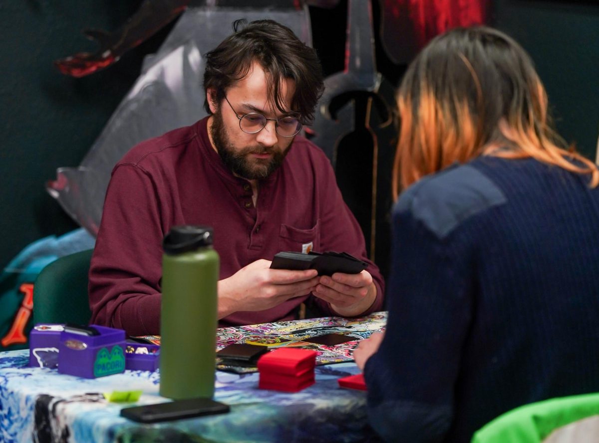 Photos of the weekly Magic the Gathering tournament at Addictive Behaviors, Eugene Oregon, Feb 26th 2025 (Eddie Bruning/Emerald)