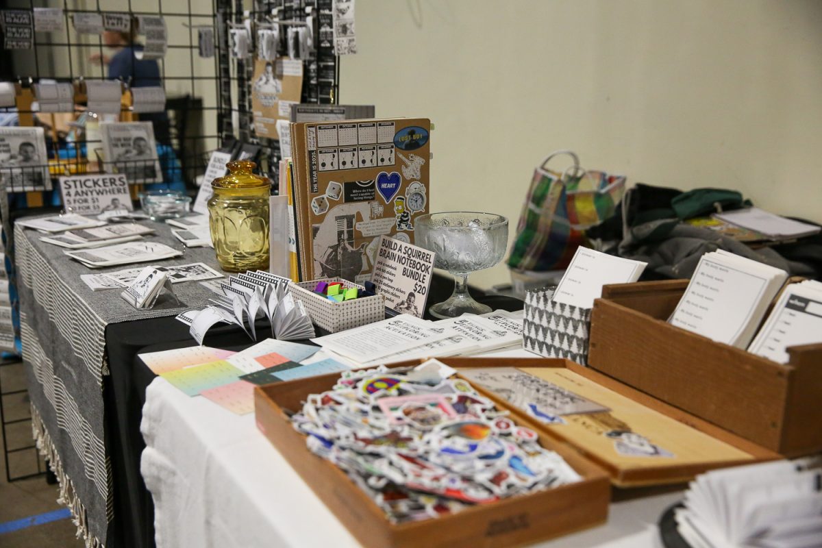 The market sells a plethora of art and stationary materials. The Whiteaker Community Holiday Market Faire Series takes place at Claim 52 Brewing every Sunday from noon to four until December 21st. (Heidi Thalman/Emerald)