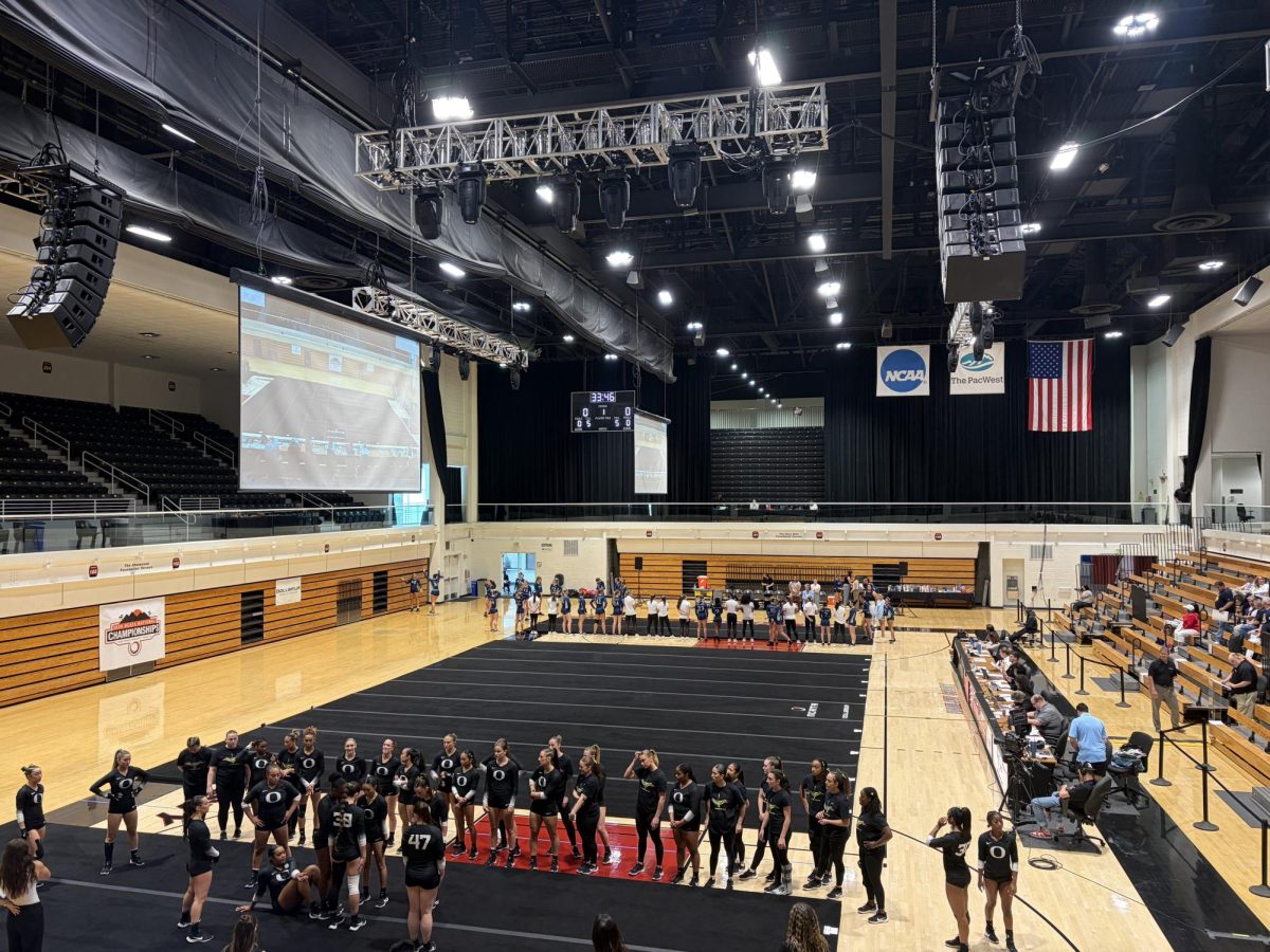 Oregon acrobatics and tumbling qualifies for 12 event finals at NCATA Championships